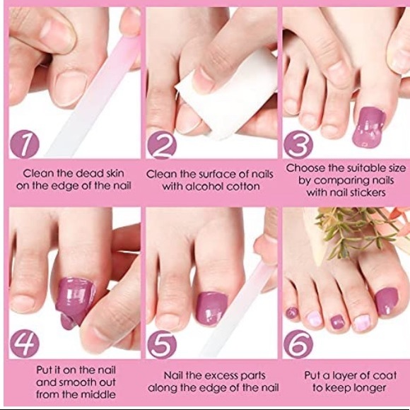 🆕Toe Nail Wraps- Dark and Light Green/White Floral and Polka Dots: 20 stickers - Picture 4 of 4